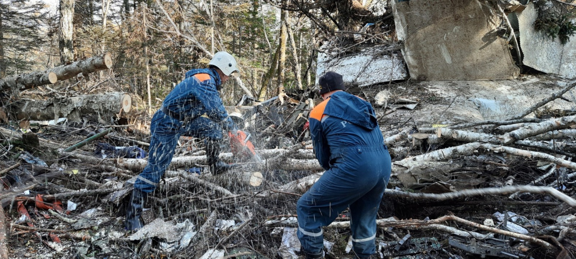 МЧС показало работы на месте авиакатастрофы под Хабаровском