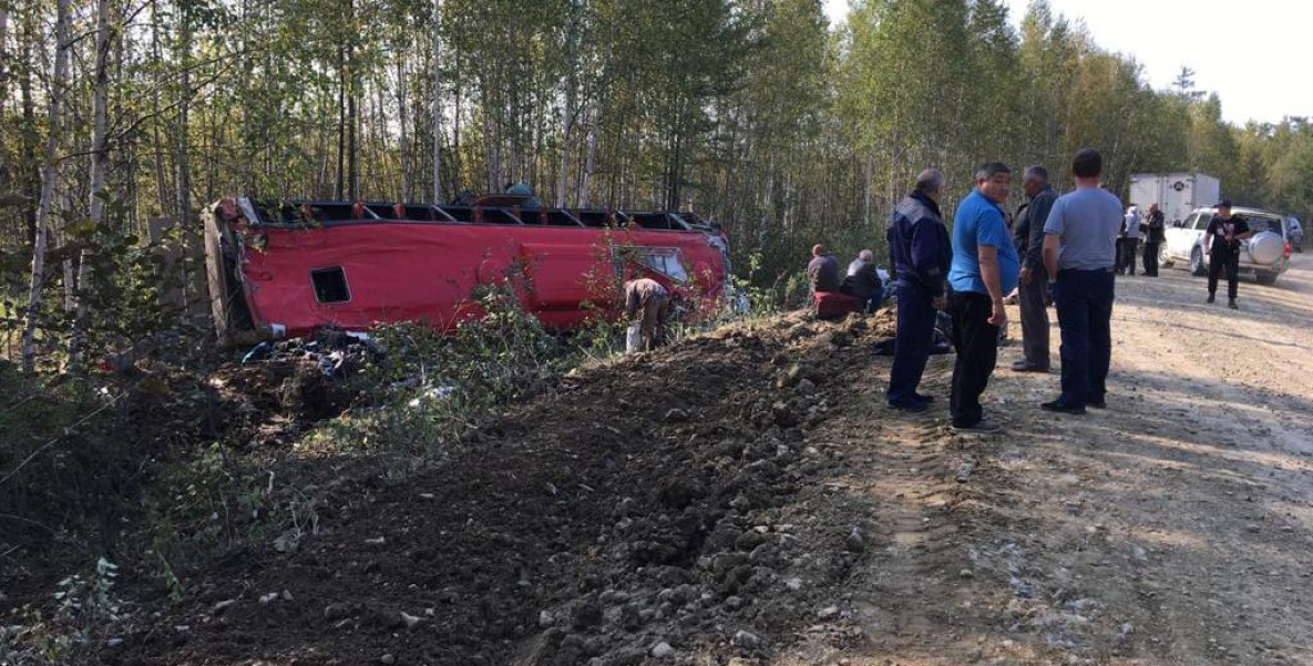 В аварии междугороднего автобуса в Хабаровском крае нет погибших