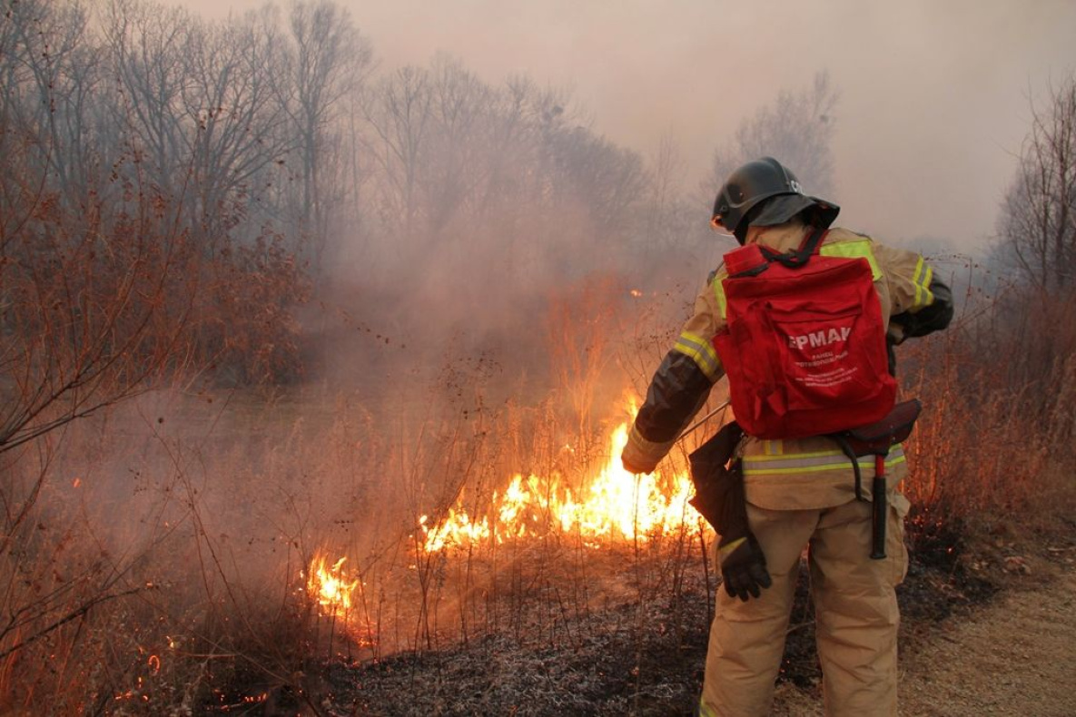 Спасатели и местные жители отстояли от пожара Голубичное в Хабаровском крае